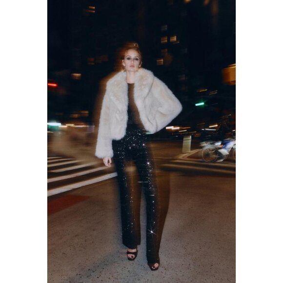 ZARA FLARE SEQUIN LEGGINGS - Picture 1 of 10